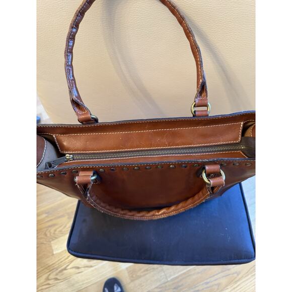 Patricia Nash Zancona Brown Leather Studs Bag - Picture 9 of 16